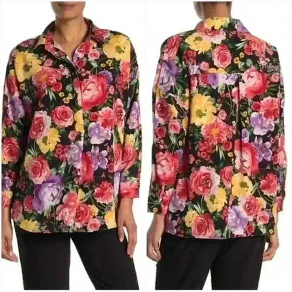 Catherine MALANDRINO Oversize Bright Floral Blouse - Picture 1 of 7